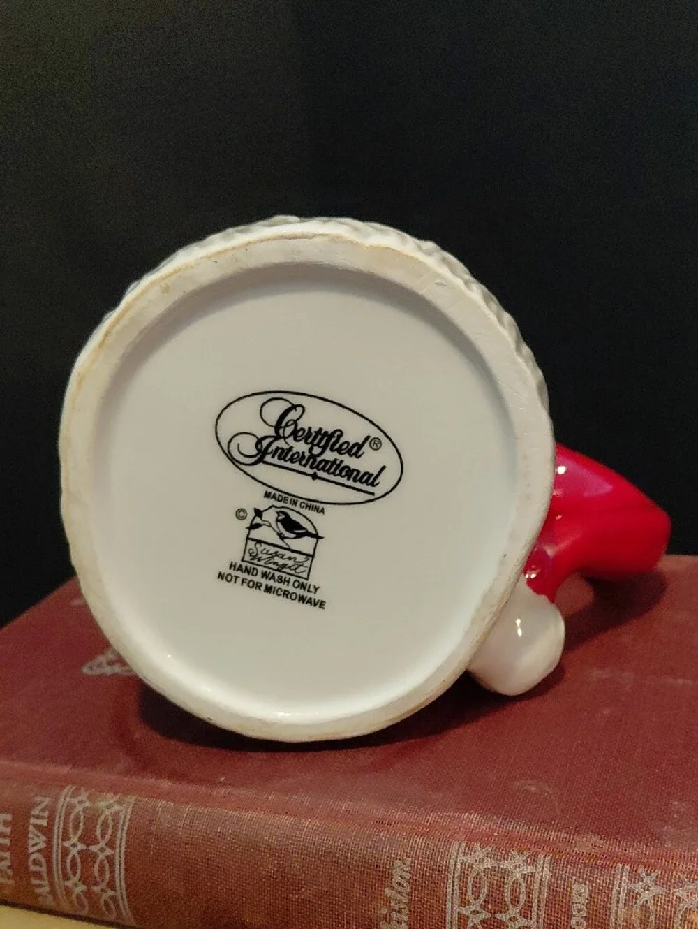 Certified International Santa Face Ceramic Mug in Red and White